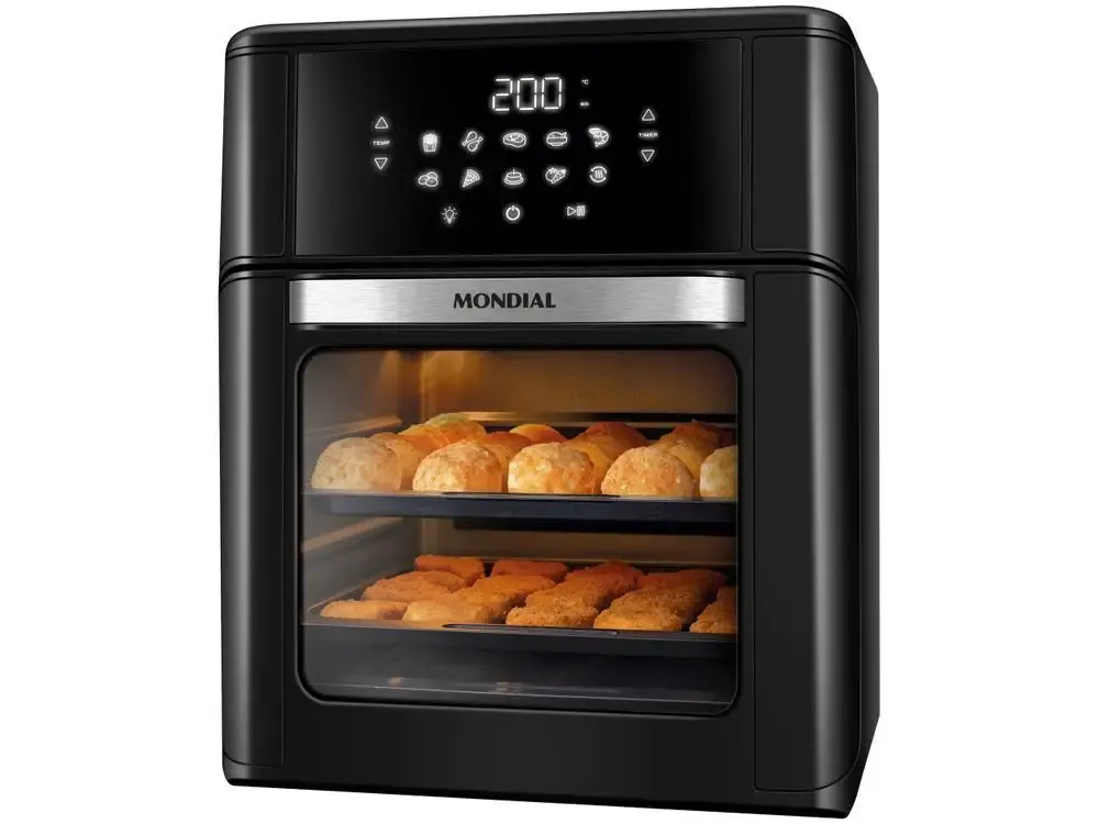 [R$ 476,90 Moedas/ Magalu]Fritadeira Eltrica Sem leo/Air Fryer Mondial Forno Oven Afon-12l-Fb Preta 12l - 110v